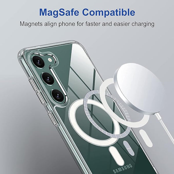 MagSafe Clear Transparent Silicone case for Samsung S23 Plus - The Hatke