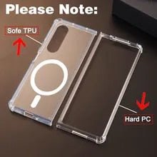 MagSafe Clear Transparent Silicone case for Samsung Z Fold 5 5G - The Hatke