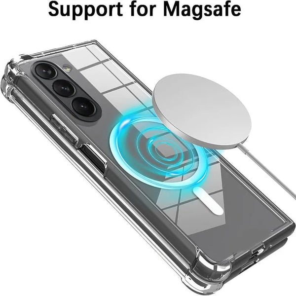 MagSafe Clear Transparent Silicone case for Samsung Z Fold 5 5G - The Hatke