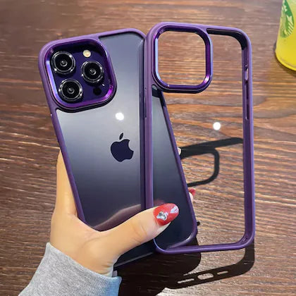 Dark Purple Metal Safe Transparent Case for Apple iphone 15 Pro Max – The  Hatke