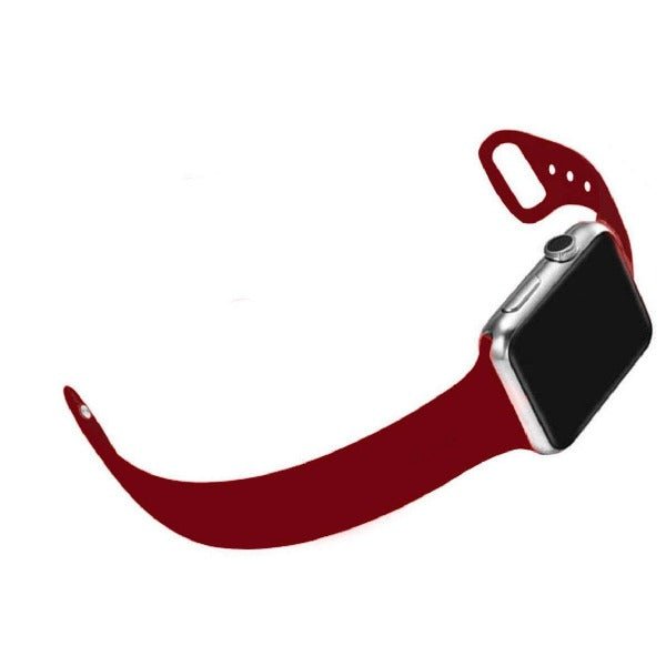Maroon Plain Silicone Strap For Apple Watch Series 2 (38mm/40mm/41mm) - The Hatke
