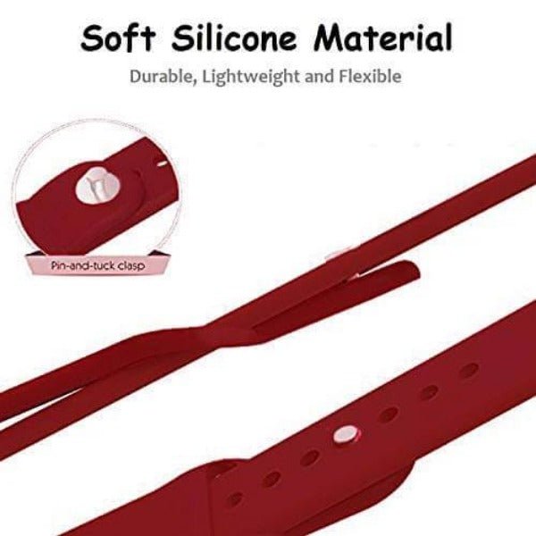 Maroon Plain Silicone Strap For Watch Series 6 (42mm/44mm/45mm/46mm/49mm) - The Hatke