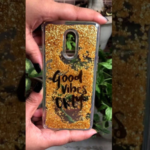 Golden Good Vibes Glitter Silicone Case for Oneplus 6t