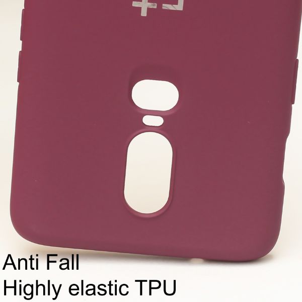 Mehroon Candy Silicone Case for Oneplus 6 - The Hatke