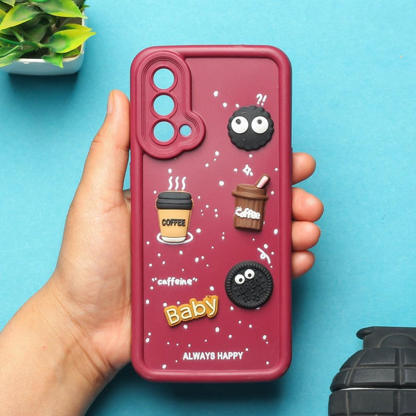 Mehroon COFFEE (ALWAYS HAPPY) Silicone case for Oneplus Nord CE - The Hatke