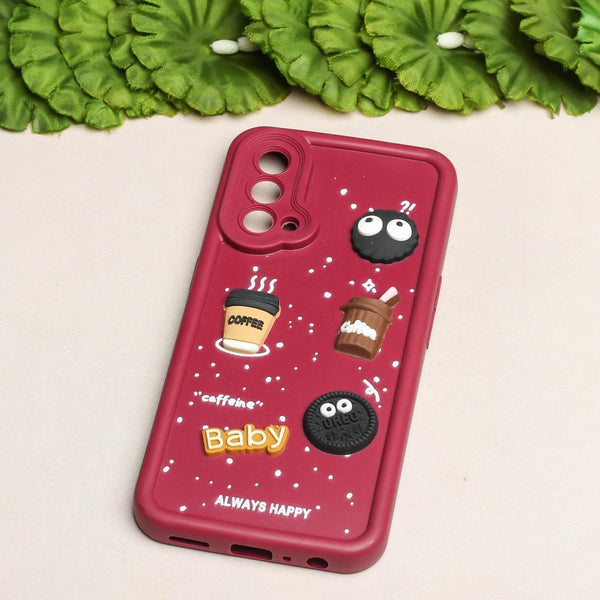 Mehroon COFFEE (ALWAYS HAPPY) Silicone case for Oneplus Nord CE - The Hatke
