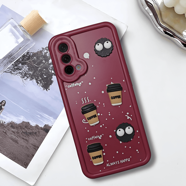 Mehroon COFFEE (ALWAYS HAPPY) Silicone case for Oneplus Nord CE - The Hatke