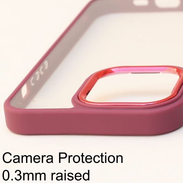 Mehroon Metal Safe Transparent Case for Apple iphone 14 Pro Max - The Hatke