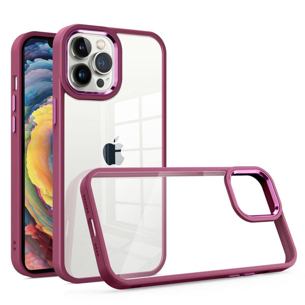 Mehroon Metal Safe Transparent Case for Apple iphone 14 Pro Max - The Hatke