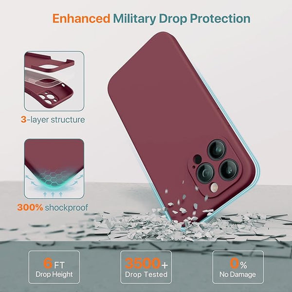 Mehroon Original Camera Silicone Case for Apple Iphone 15 pro Max - The Hatke