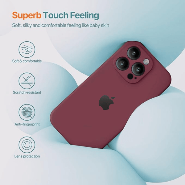 Mehroon Original Camera Silicone Case for Apple Iphone 15 pro Max - The Hatke