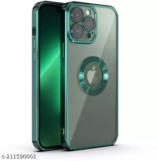 Green 6D Chrome Logo Cut Transparent Case for Apple iphone 11 Pro Max