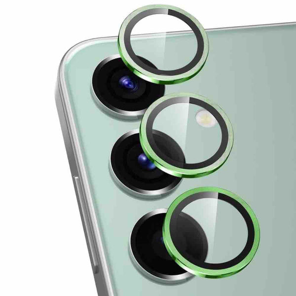 Mint green Metallic camera ring lens guard for Samsung S24 FE - The Hatke