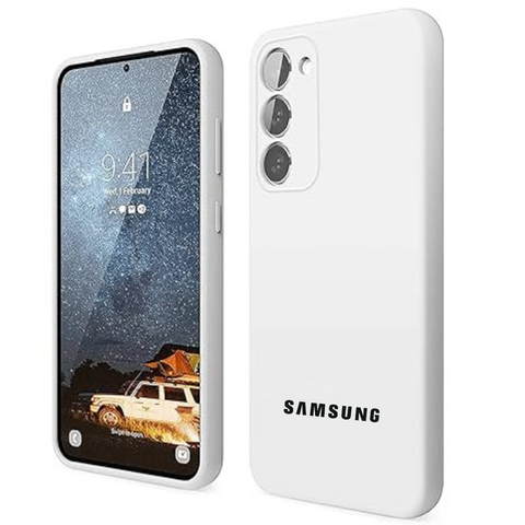 White Original Silicone case for Samsung S23 Plus