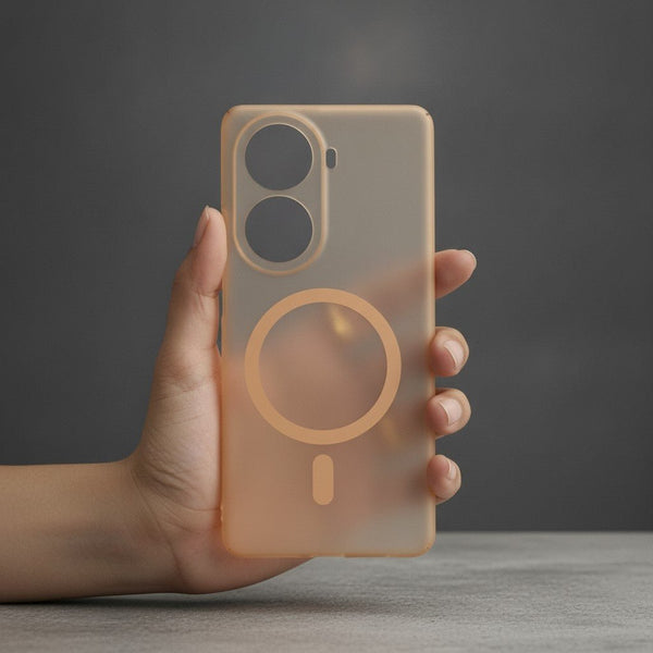 Natural Titanium Paper Matte Magsafe Case for Oppo Reno 11 - The Hatke