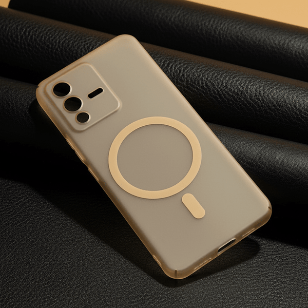 Natural Titanium Paper Matte Magsafe Case for Vivo V23 - The Hatke