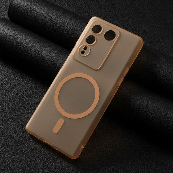 Natural Titanium Paper Matte Magsafe Case for Vivo V27 Pro - The Hatke