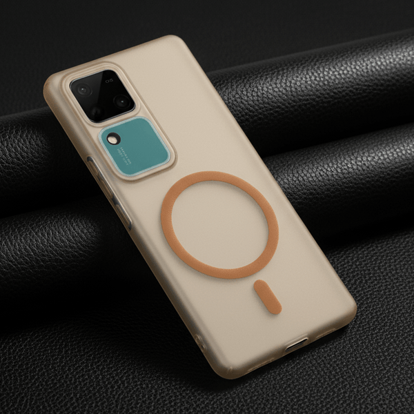 Natural Titanium Paper Matte Magsafe Case for Vivo V30 - The Hatke