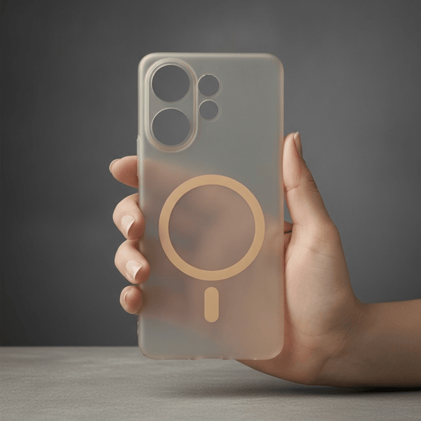 Natural Titanium Paper Matte Magsafe Case for Vivo V60 - The Hatke
