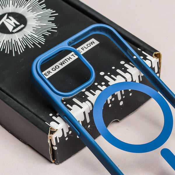 Navy Blue MagSafe Clear Transparent Silicone case for Apple iphone 13 - The Hatke