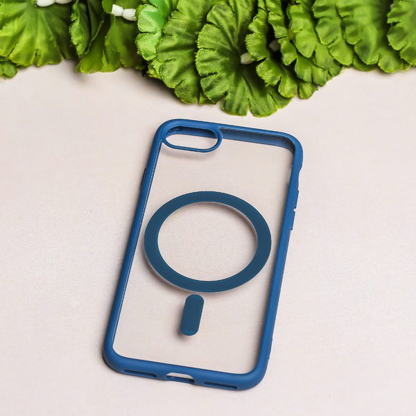 Navy Blue MagSafe Clear Transparent Silicone case for Apple iphone 7 - The Hatke