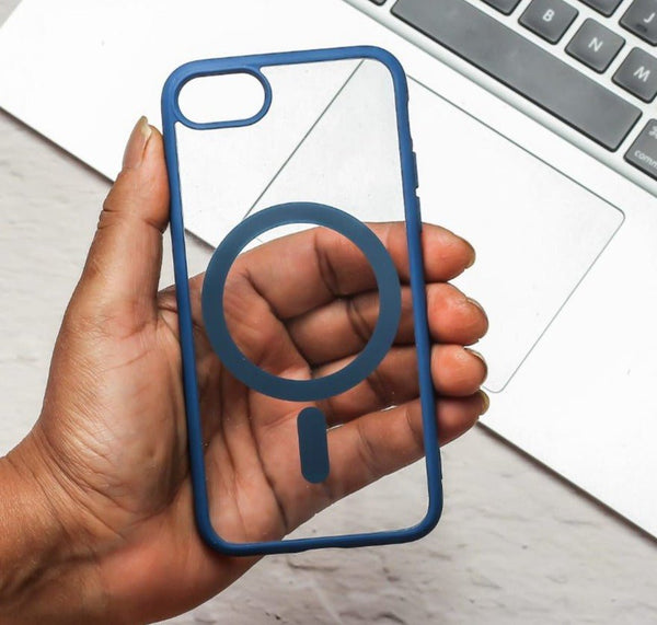 Navy Blue MagSafe Clear Transparent Silicone case for Apple iphone 7 - The Hatke