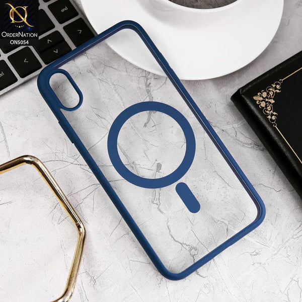 Navy Blue MagSafe Clear Transparent Silicone case for Apple iphone X/xs - The Hatke