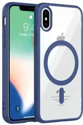 Navy Blue MagSafe Clear Transparent Silicone case for Apple iphone X/xs - The Hatke