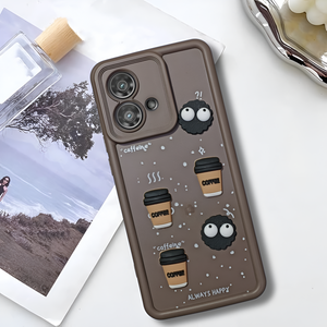 Brown COFFEE (ALWAYS HAPPY) Silicone case for Motorola Edge 40 Neo