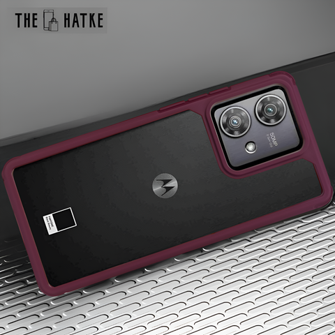 Pureview Mehroon Hybrid Shockproof Silicone Case for Motorola Edge 40 Neo