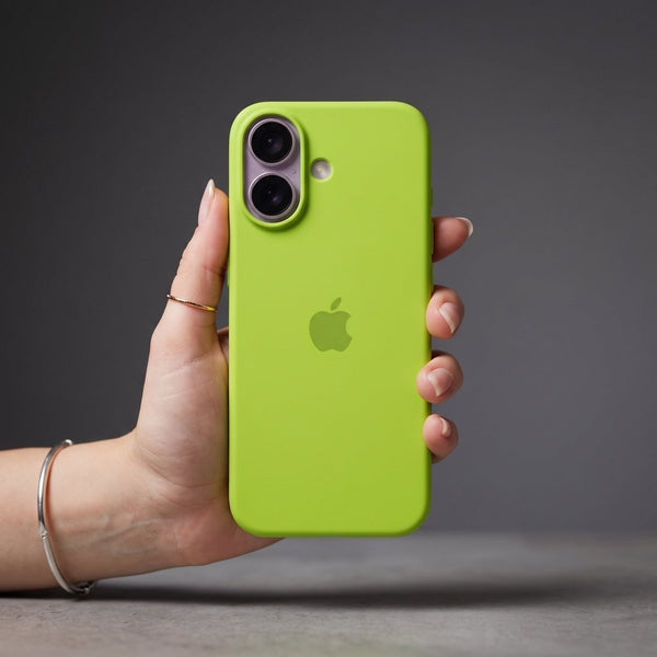 Neon Green Original Silicone case for Apple iphone 17 - The Hatke