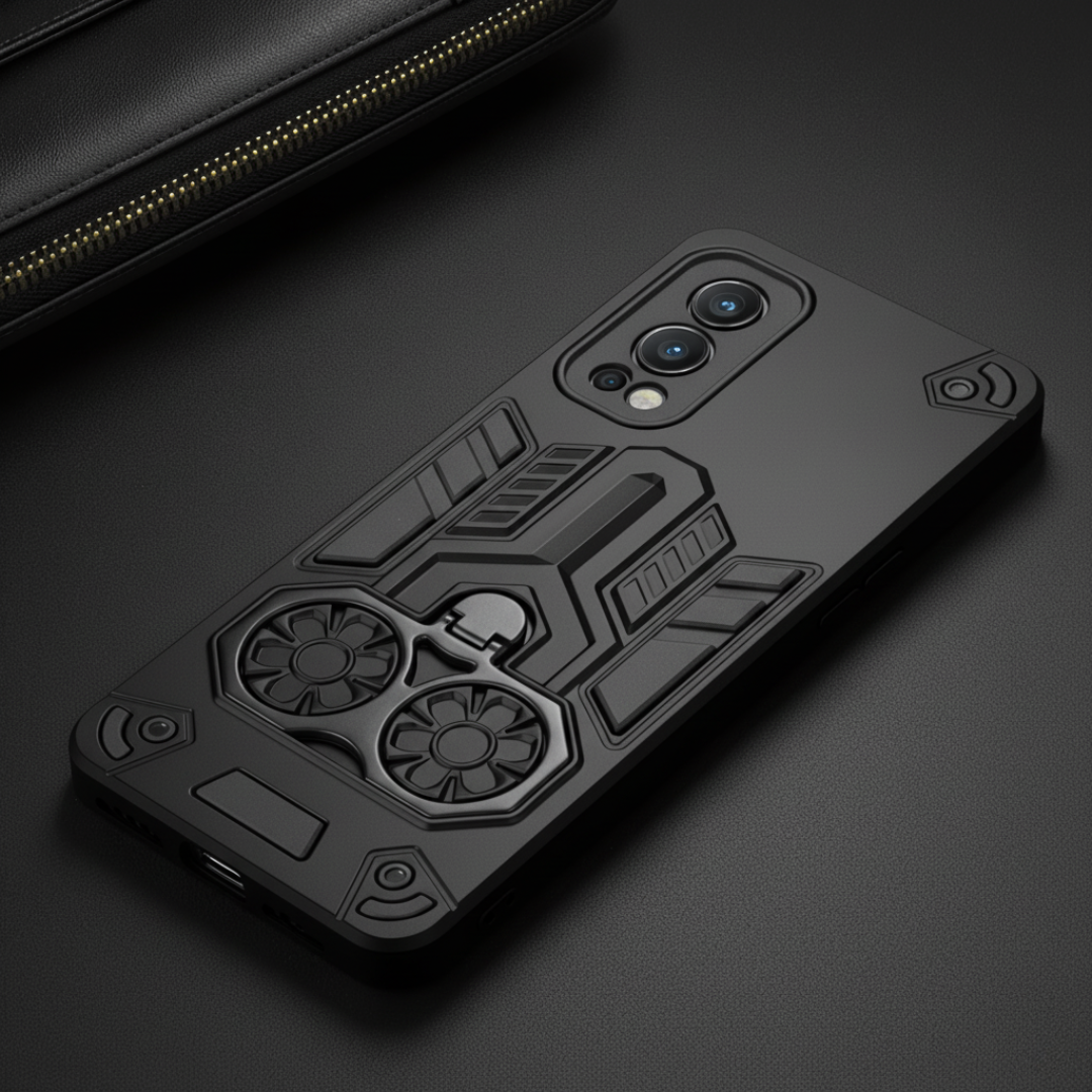 Black Cycle Armor Silicone Case for Oneplus Nord 2