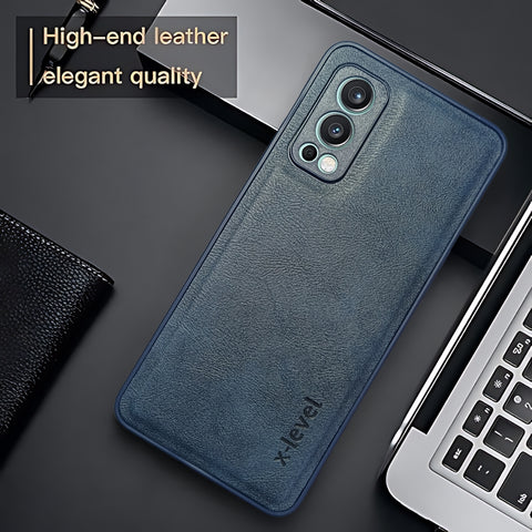 X-LEVEL Blue Leather Case for Oneplus Nord 2
