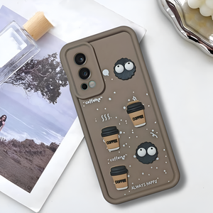Dark Brown COFFEE (ALWAYS HAPPY) Silicone case for Oneplus Nord 2