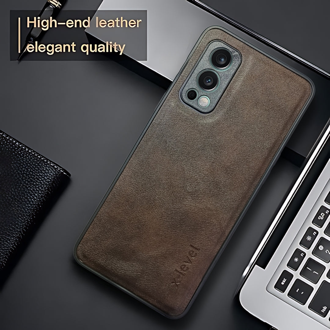 X-LEVEL Dark Brown Leather Case for Oneplus Nord 2
