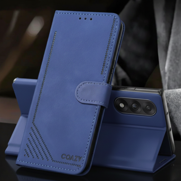 Velvet Dark Blue Flip Leather Case for Oneplus Nord 5