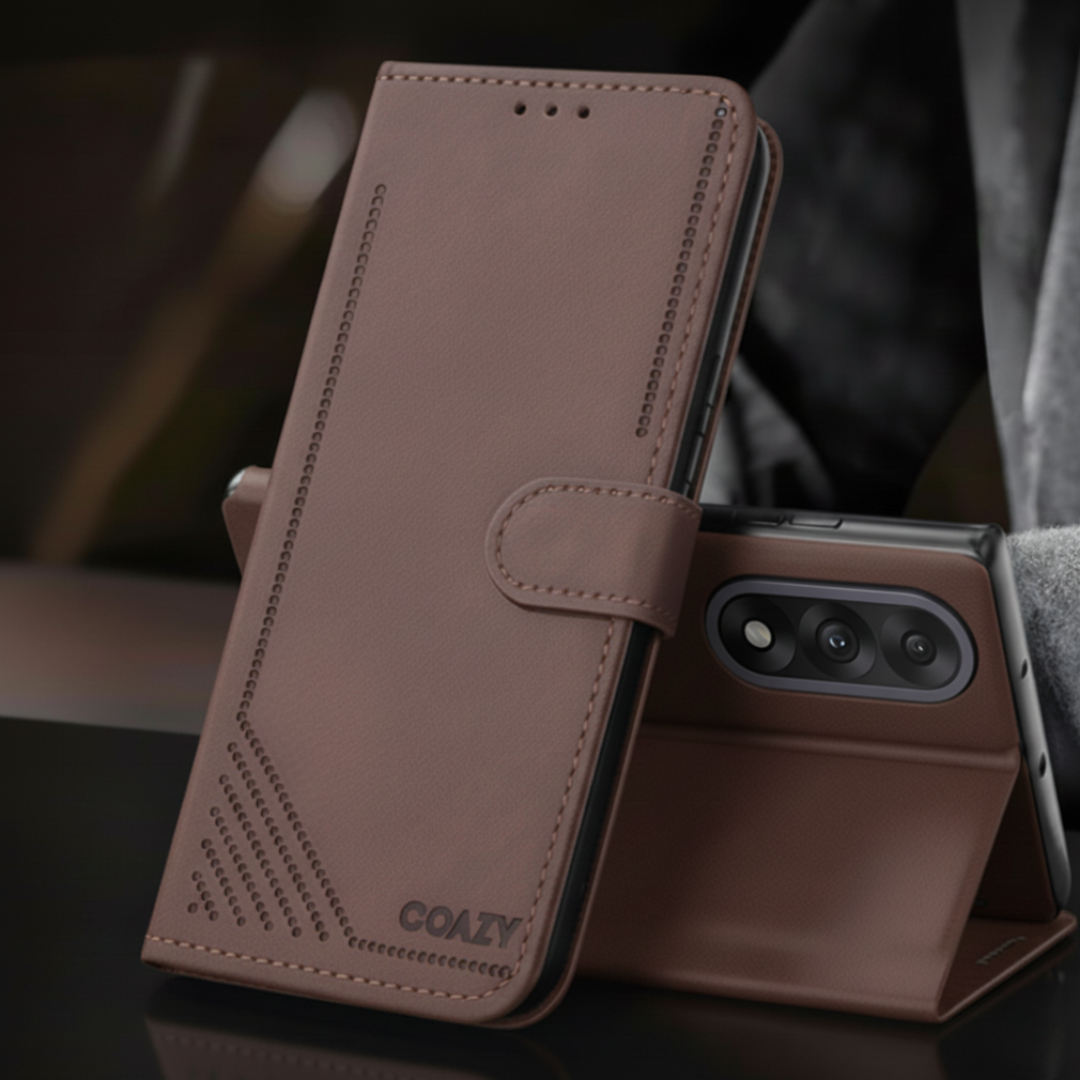 Velvet Dark Brown Flip Leather Case for Oneplus Nord 5