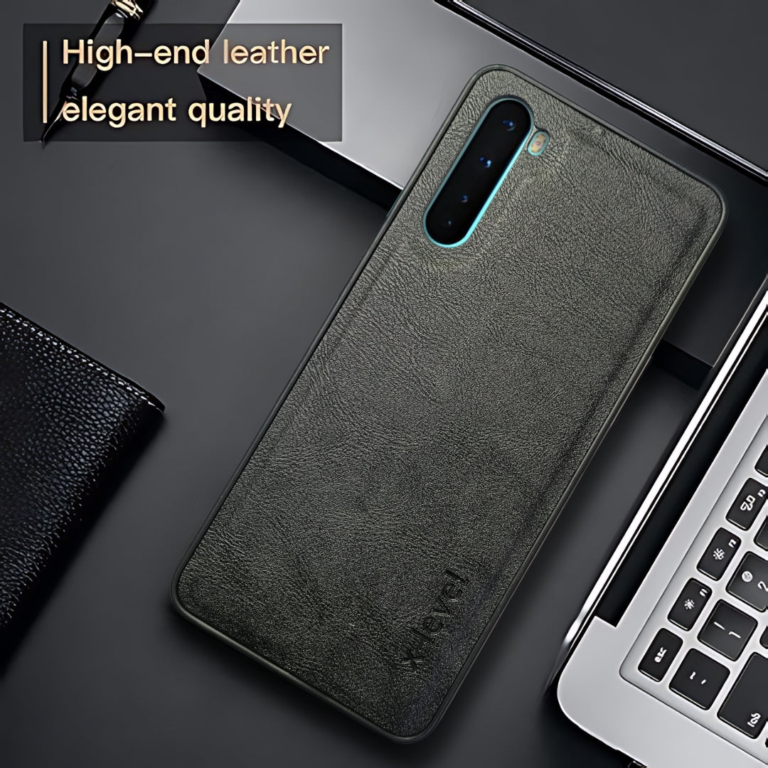 X-LEVEL Black Leather Case for Oneplus Nord