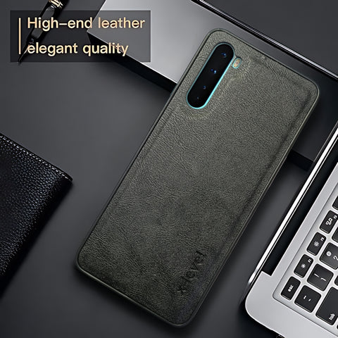 X-LEVEL Black Leather Case for Oneplus Nord