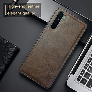 X-LEVEL Dark Brown Leather Case for Oneplus Nord