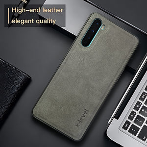 X-LEVEL Grey Leather Case for Oneplus Nord