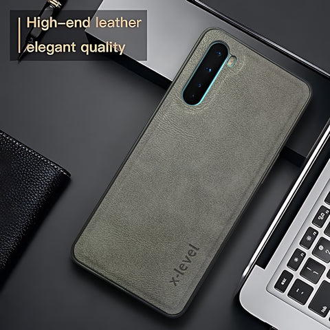 X-LEVEL Grey Leather Case for Oneplus Nord