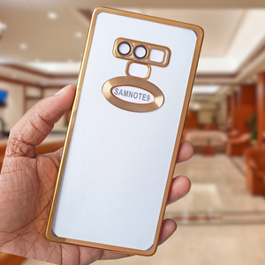 Golden 6D Chrome Logo Cut Transparent Case for Samsung Note 9