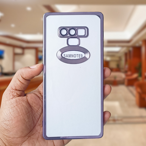 Purple 6D Chrome Logo Cut Transparent Case for Samsung Note 9