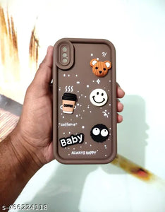 Dark Brown COFFEE (ALWAYS HAPPY) Silicone case for Apple iphone Xs Max