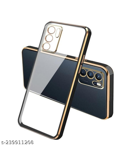 Black Electroplated Transparent Case for Oppo Reno 6 5G