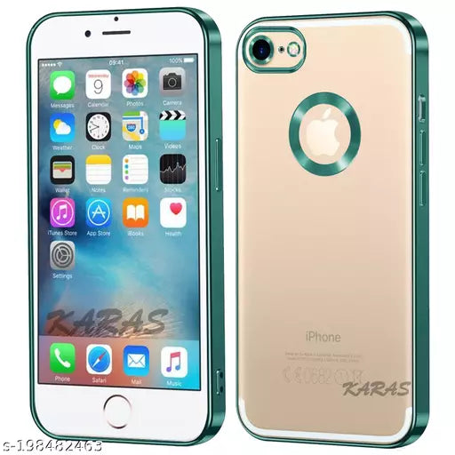 Green 6D Chrome Logo Cut Transparent Case for Apple iphone SE 2