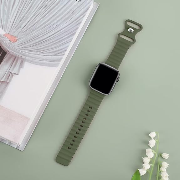 Olive Green Ocean Loop Watch Strap For apple For Apple Watch SERIES 3 (42mm/44mm/45mm/46mm/49mm) - The Hatke