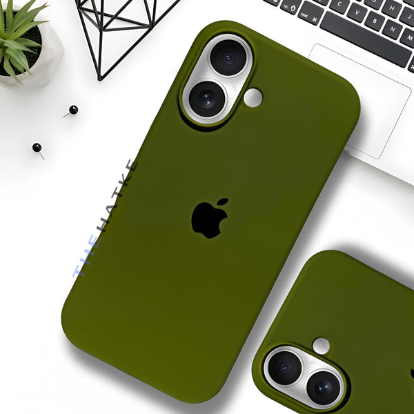 Olive Green Original Silicone case for Apple iphone 16