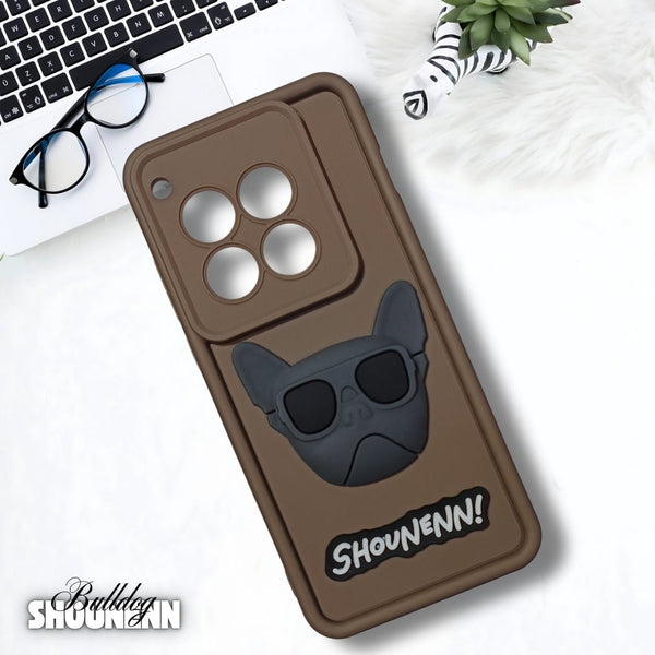 Brown SHOUNENN BULLDOG Silicone case for Oneplus 12
